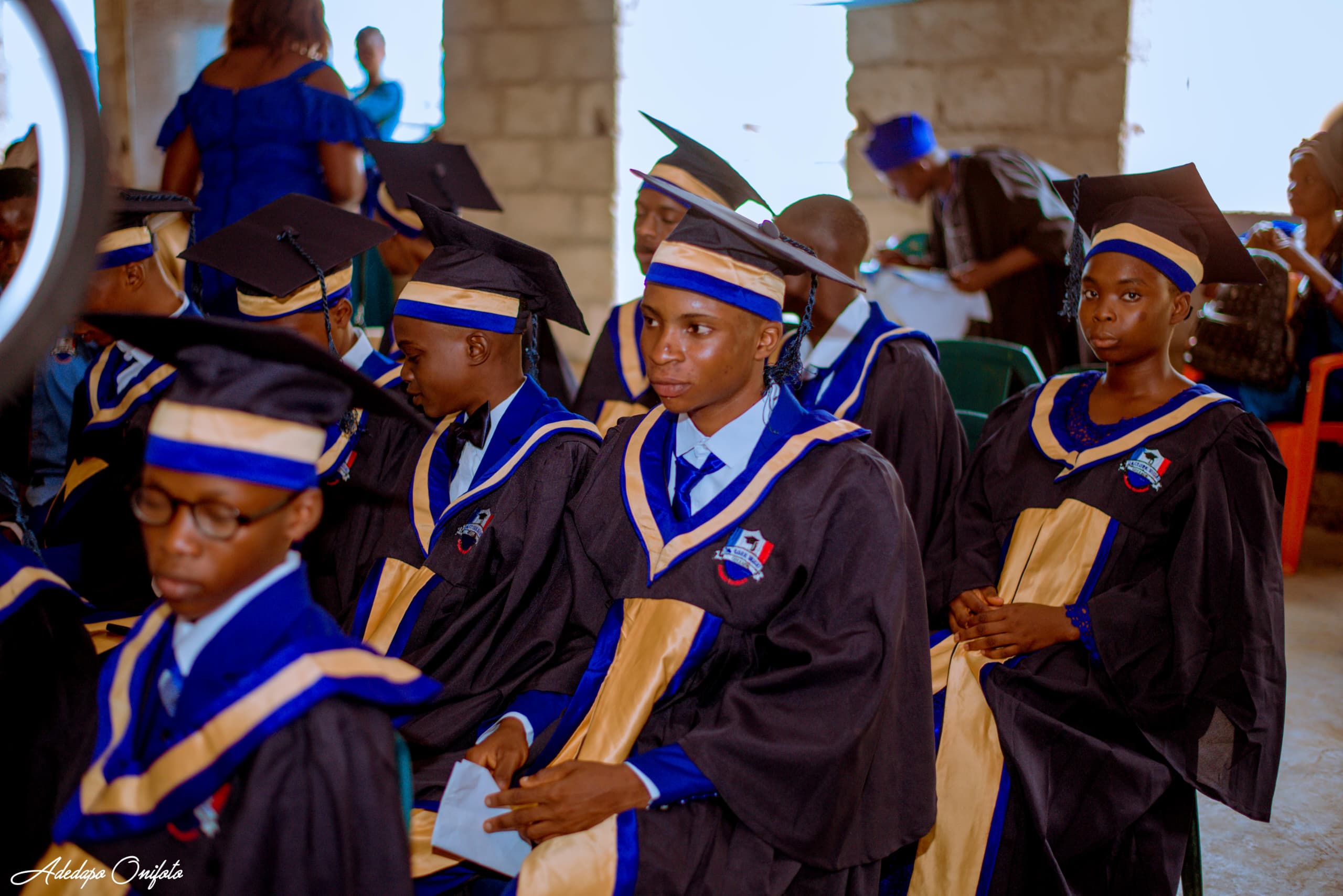 Graduating students seated during ceremony